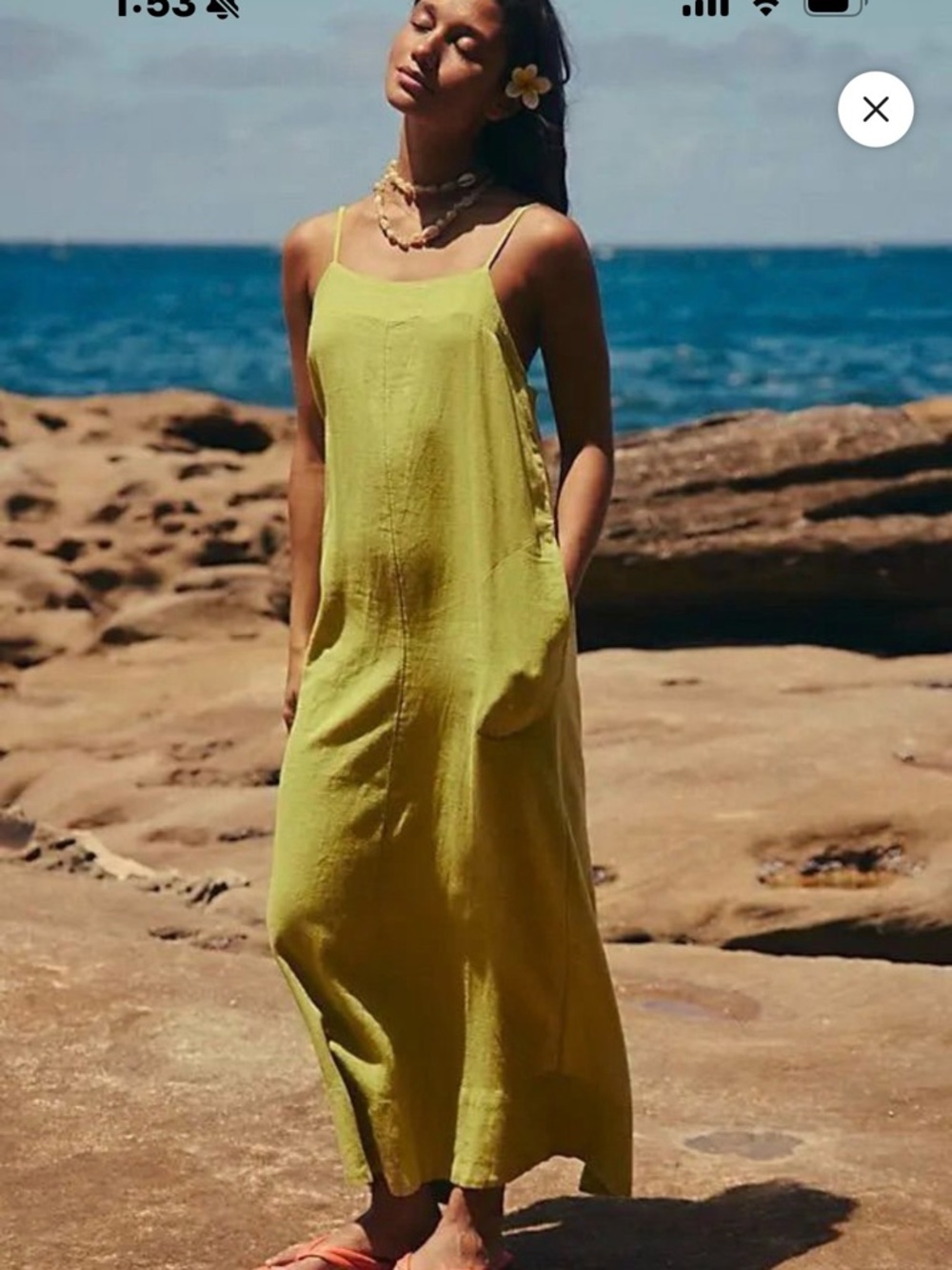 NWT Free People Aspen Linen Maxi Dress